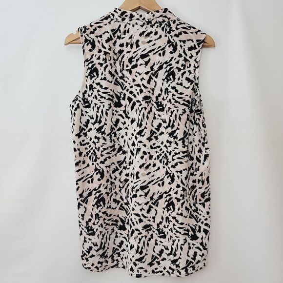 Calvin Klein Abstract Animal Print V Neck Blouse - Picture 6 of 11